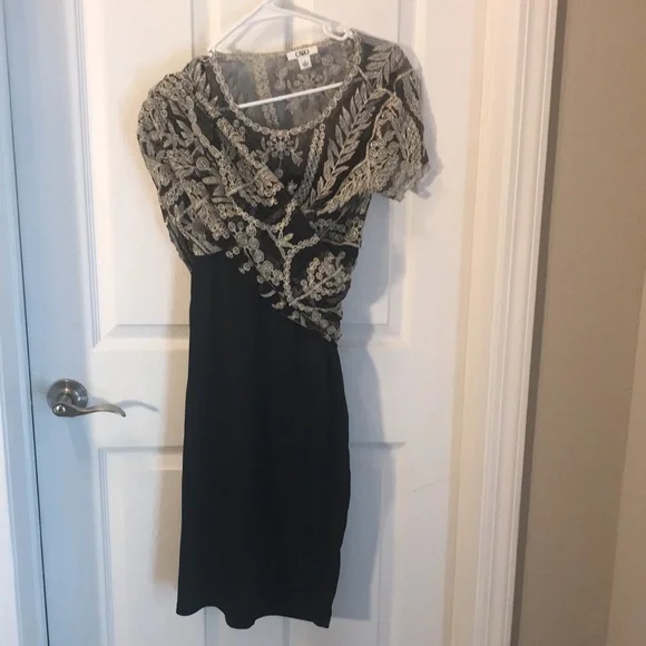 Cato Ladies Size S two piece black with beige lace top dress - Picture 3 of 4